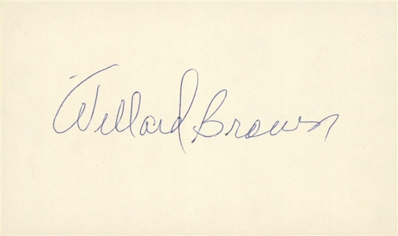 Willard Brown Signed Index Card (Beckett)